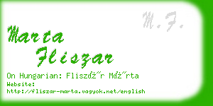 marta fliszar business card